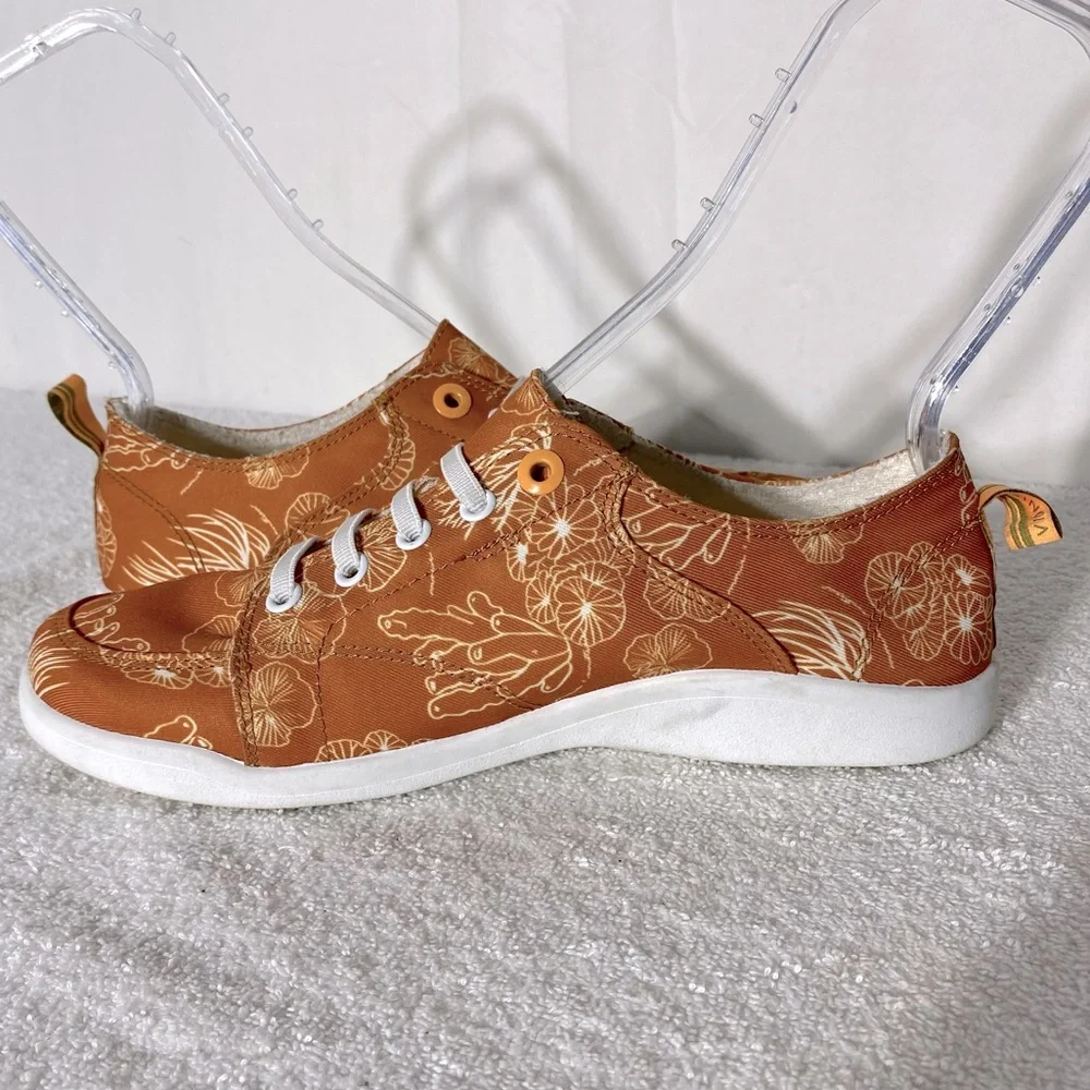 Vionic Beach Orange Pismo Starfish Coral Print Slip On Sneakers 8 - Picture 8 of 11